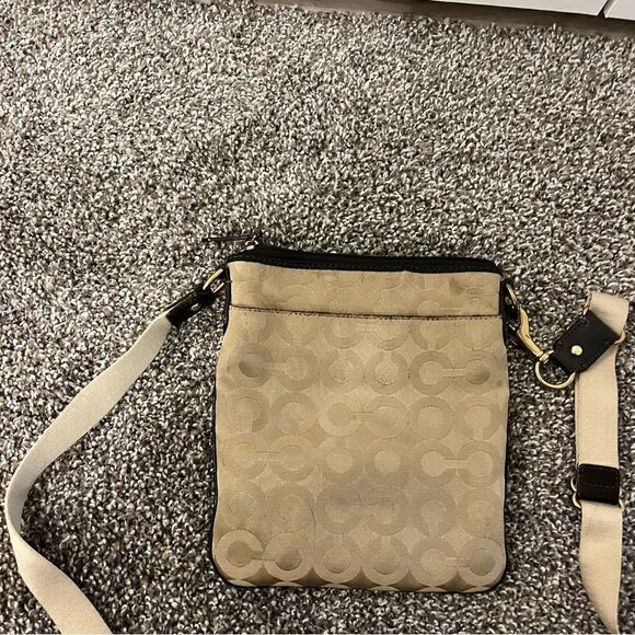 COACH Madison Dotted Op Art Swingpack Brown and Tan Crossbody - Picture 5 of 14